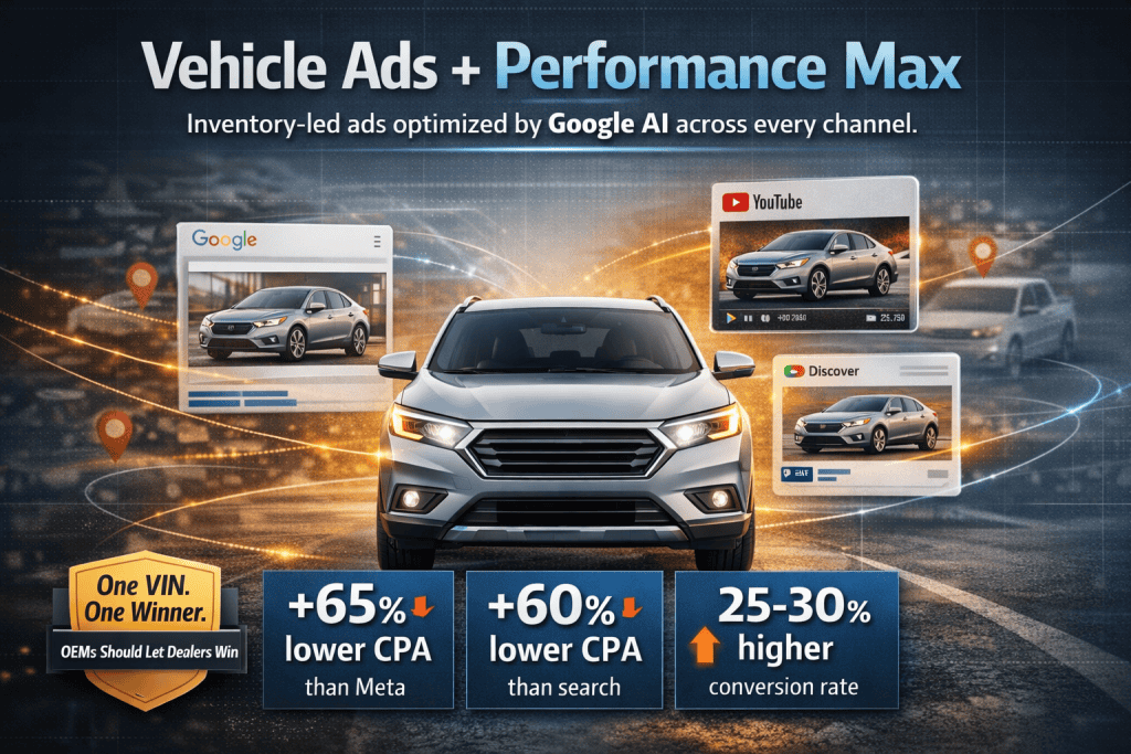 A practical guide to Vehicle Listing Ads and Performance Max—how Google Vehicle Ads work, where they show up, and how dealers drive more leads and sales.